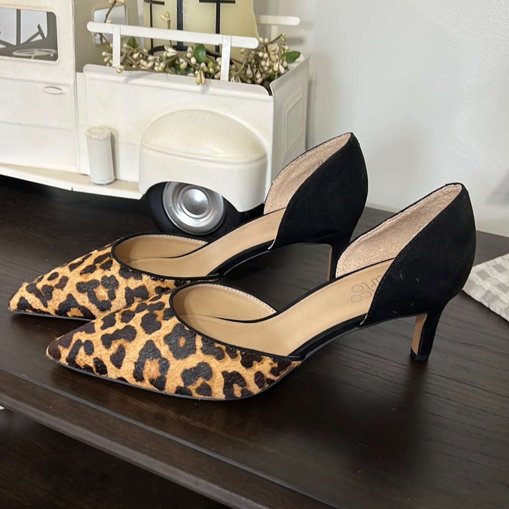 Franco Sarto leopard heels
